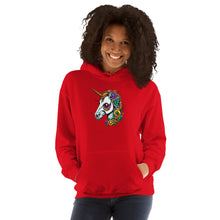 Load image into Gallery viewer, Day of The Dead Unicorn Unisex Hoodie
